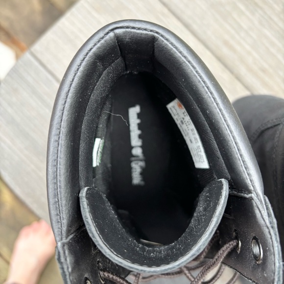 Timberland Black Lace Up Heeled Ankle Boots Size 8.5 Block Heel Like New - Picture 11 of 15